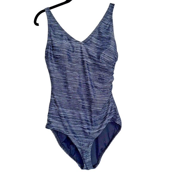 Speedo Size‎ 12 Black & White Tank Swimsuit One Piece Athletic Recreation - Picture 1 of 9